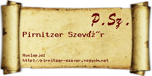 Pirnitzer Szevér névjegykártya